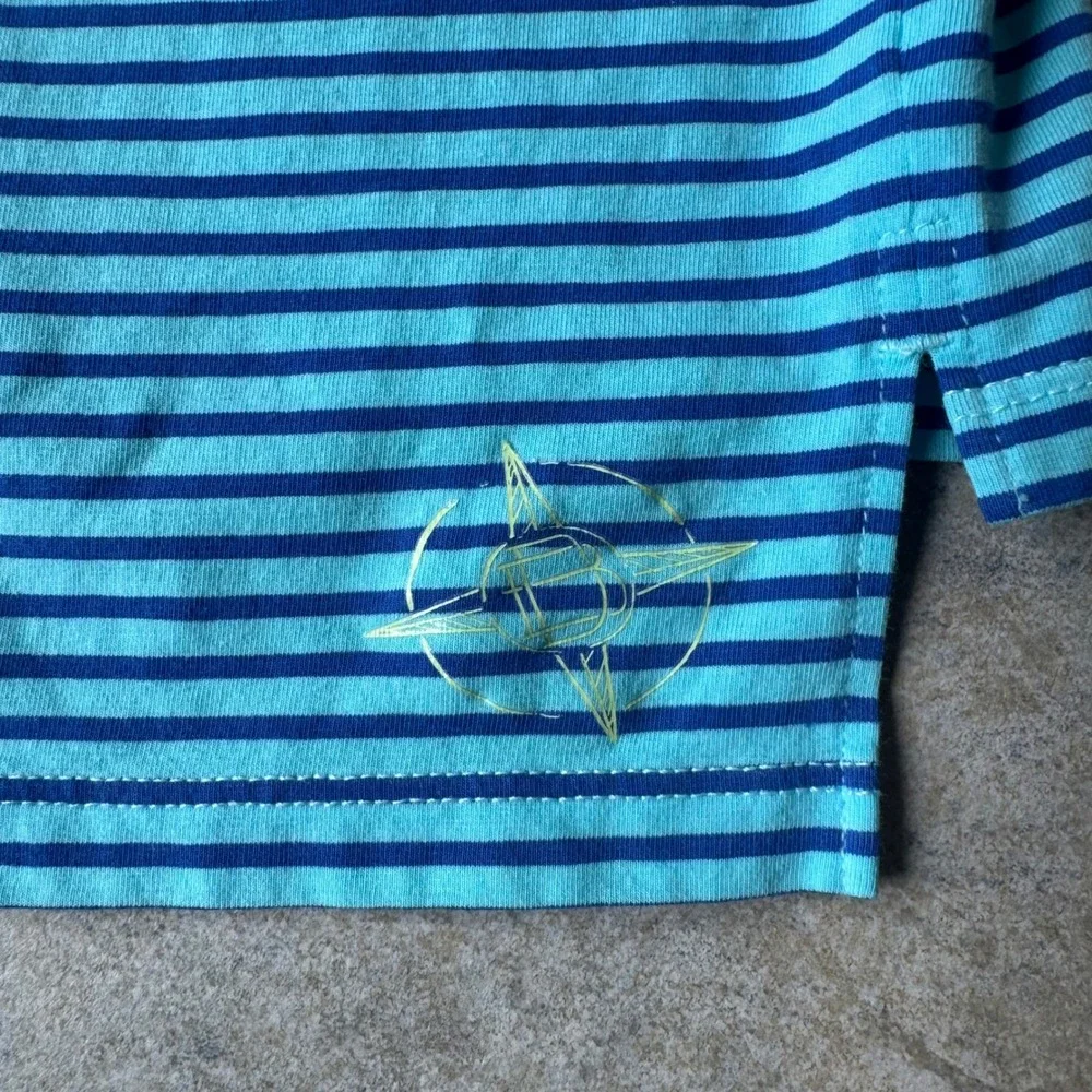 RARE B. Draddy Tommy Polo Size L Stripe Pima Cotton The Ocean Course Kiawah Logo - Picture 6 of 8